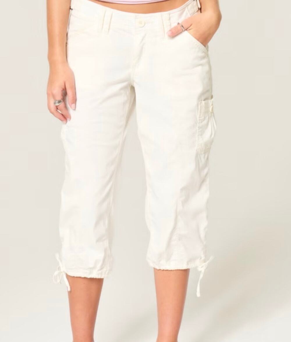 Hollister Ultra Low Rise CapriJuniors white Size 2/26 New